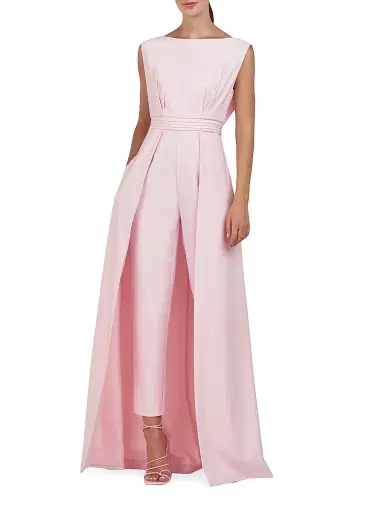 Kay Unger Women's Demi Bateau Neck Walk-Thru Jumpsuit - Pink Pearl | Thumbnail 3 Kay Unger Women's Demi Bateau Neck Walk-Thru Jumpsuit - Pink Pearl | Thumbnail 3