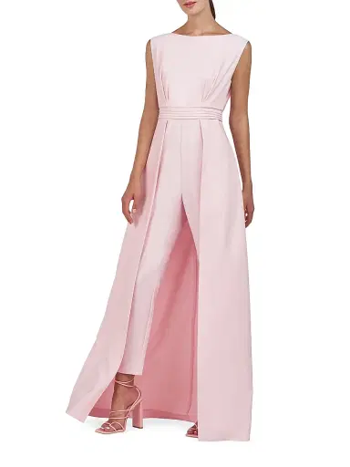 Kay Unger Women's Demi Bateau Neck Walk-Thru Jumpsuit - Pink Pearl | Thumbnail 4 Kay Unger Women's Demi Bateau Neck Walk-Thru Jumpsuit - Pink Pearl | Thumbnail 4