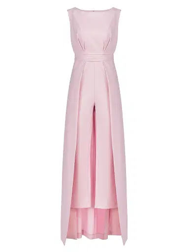 Kay Unger Women's Demi Bateau Neck Walk-Thru Jumpsuit - Pink Pearl | Thumbnail 1 Kay Unger Women's Demi Bateau Neck Walk-Thru Jumpsuit - Pink Pearl | Thumbnail 1