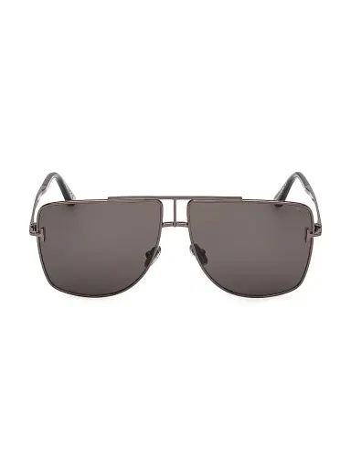 Tom Ford Men's Eliott-02 59MM Geometric Aviator Sunglasses - Dark Gunmetal Smoke | Thumbnail 2 Tom Ford Men's Eliott-02 59MM Geometric Aviator Sunglasses - Dark Gunmetal Smoke | Thumbnail 2