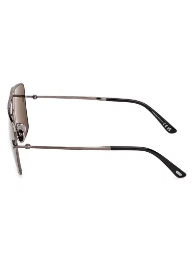 Tom Ford Men's Eliott-02 59MM Geometric Aviator Sunglasses - Dark Gunmetal Smoke | Thumbnail 3 Tom Ford Men's Eliott-02 59MM Geometric Aviator Sunglasses - Dark Gunmetal Smoke | Thumbnail 3