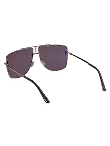 Tom Ford Men's Eliott-02 59MM Geometric Aviator Sunglasses - Dark Gunmetal Smoke | Thumbnail 4 Tom Ford Men's Eliott-02 59MM Geometric Aviator Sunglasses - Dark Gunmetal Smoke | Thumbnail 4