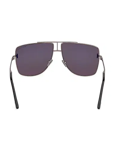 Tom Ford Men's Eliott-02 59MM Geometric Aviator Sunglasses - Dark Gunmetal Smoke | Thumbnail 5 Tom Ford Men's Eliott-02 59MM Geometric Aviator Sunglasses - Dark Gunmetal Smoke | Thumbnail 5
