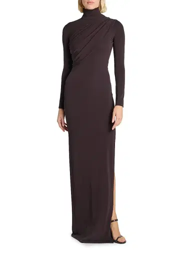 Courrèges Women's Draped Jersey Column Gown - Burnt Red | Thumbnail 3 Courrèges Women's Draped Jersey Column Gown - Burnt Red | Thumbnail 3