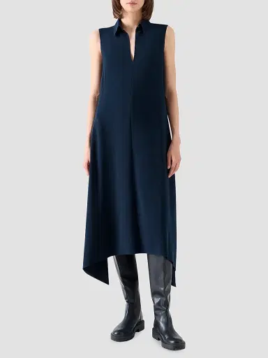 Akris punto Women's Signature Lasercut Crêpe Midi Dress - Navy - Size 16 | Thumbnail 4 Akris punto Women's Signature Lasercut Crêpe Midi Dress - Navy - Size 16 | Thumbnail 4
