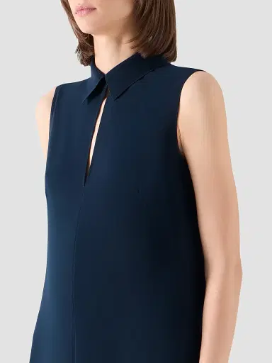 Akris punto Women's Signature Lasercut Crêpe Midi Dress - Navy - Size 16 | Thumbnail 5 Akris punto Women's Signature Lasercut Crêpe Midi Dress - Navy - Size 16 | Thumbnail 5