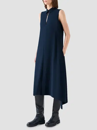 Akris punto Women's Signature Lasercut Crêpe Midi Dress - Navy - Size 16 | Thumbnail 6 Akris punto Women's Signature Lasercut Crêpe Midi Dress - Navy - Size 16 | Thumbnail 6