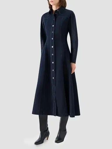 Akris punto Women's Changent Micro Corduroy Midi Dress | Thumbnail 6 Akris punto Women's Changent Micro Corduroy Midi Dress | Thumbnail 6