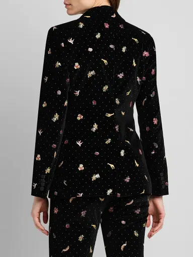 Etro Women's Embroidered Velvet Cotton-Blend Blazer | Thumbnail 3 Etro Women's Embroidered Velvet Cotton-Blend Blazer | Thumbnail 3