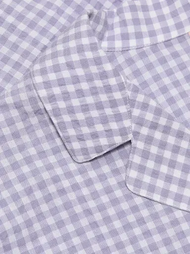Papinelle Women's Seersucker Gingham Boxer Pajamas - Soft Lavender | Thumbnail 7 Papinelle Women's Seersucker Gingham Boxer Pajamas - Soft Lavender | Thumbnail 7