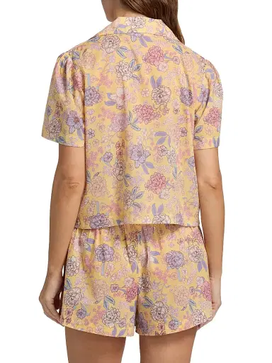Papinelle Women's Karolina Floral Short Pajamas - Golden Haze | Thumbnail 5 Papinelle Women's Karolina Floral Short Pajamas - Golden Haze | Thumbnail 5