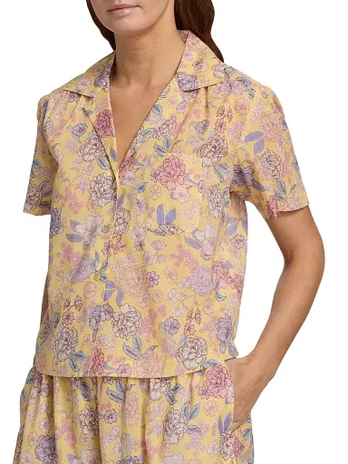 Papinelle Women's Karolina Floral Short Pajamas - Golden Haze | Thumbnail 6 Papinelle Women's Karolina Floral Short Pajamas - Golden Haze | Thumbnail 6