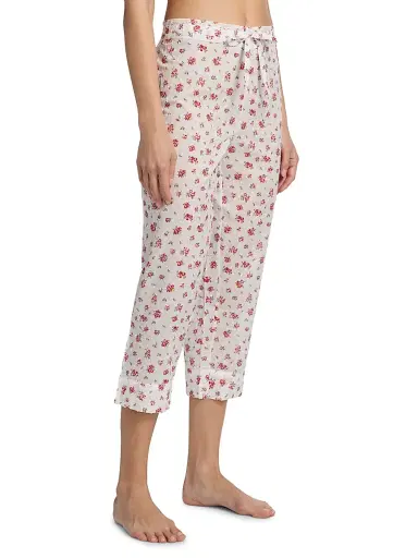 Papinelle Women's Swiss Dot Floral Cotton Crop Pajamas - Posy Floral | Thumbnail 4 Papinelle Women's Swiss Dot Floral Cotton Crop Pajamas - Posy Floral | Thumbnail 4