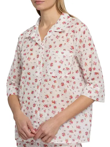 Papinelle Women's Swiss Dot Floral Cotton Crop Pajamas - Posy Floral | Thumbnail 6 Papinelle Women's Swiss Dot Floral Cotton Crop Pajamas - Posy Floral | Thumbnail 6
