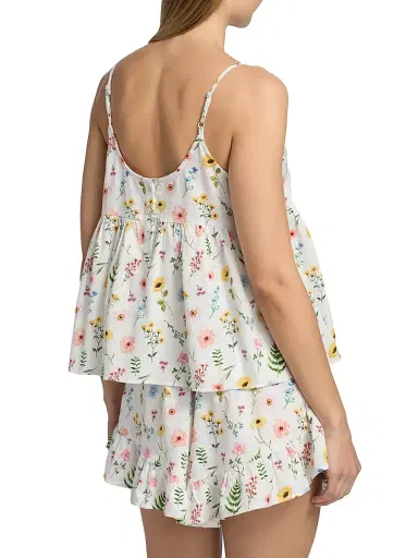 Papinelle Women's Elodie Wildfloral Cotton Cami & Boxer Pajamas - White | Thumbnail 5 Papinelle Women's Elodie Wildfloral Cotton Cami & Boxer Pajamas - White | Thumbnail 5