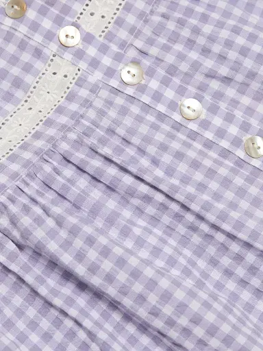 Papinelle Women's Seersucker Gingham Strappy Nightie - Soft Lavender | Thumbnail 6 Papinelle Women's Seersucker Gingham Strappy Nightie - Soft Lavender | Thumbnail 6