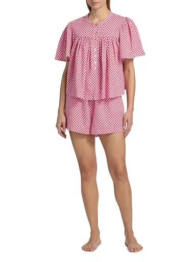 Papinelle Women's Anais Gathered Boxer Pajamas | Thumbnail 2 Papinelle Women's Anais Gathered Boxer Pajamas | Thumbnail 2