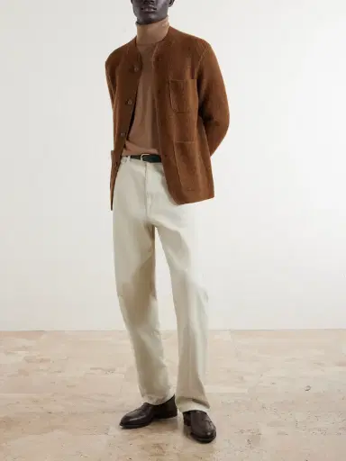 dunhill Ribbed Camel Wool, Wool and Cashmere-Blend Cardigan - Men | Thumbnail 2 dunhill Ribbed Camel Wool, Wool and Cashmere-Blend Cardigan - Men | Thumbnail 2