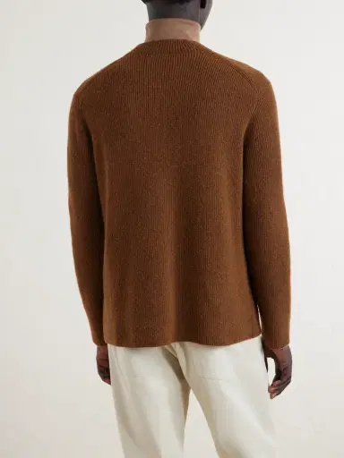 dunhill Ribbed Camel Wool, Wool and Cashmere-Blend Cardigan - Men | Thumbnail 4 dunhill Ribbed Camel Wool, Wool and Cashmere-Blend Cardigan - Men | Thumbnail 4