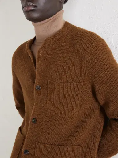dunhill Ribbed Camel Wool, Wool and Cashmere-Blend Cardigan - Men | Thumbnail 5 dunhill Ribbed Camel Wool, Wool and Cashmere-Blend Cardigan - Men | Thumbnail 5