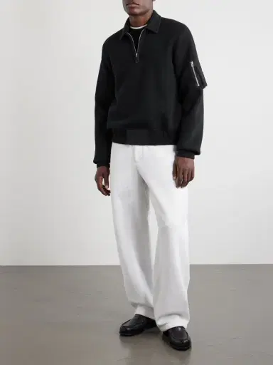 Sacai Cotton-Blend Half-Zip Sweater - Men | Thumbnail 2 Sacai Cotton-Blend Half-Zip Sweater - Men | Thumbnail 2