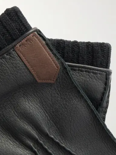 Canali Ribbed Cashmere-Trimmed Leather Gloves - Men | Thumbnail 2 Canali Ribbed Cashmere-Trimmed Leather Gloves - Men | Thumbnail 2
