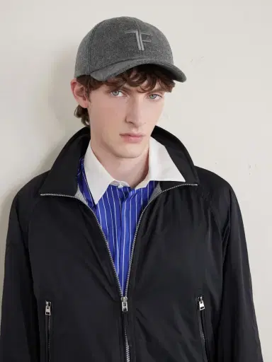 Tom Ford Leather-Trimmed Logo-Embroidered Cashmere Baseball Cap - Men | Thumbnail 2 Tom Ford Leather-Trimmed Logo-Embroidered Cashmere Baseball Cap - Men | Thumbnail 2