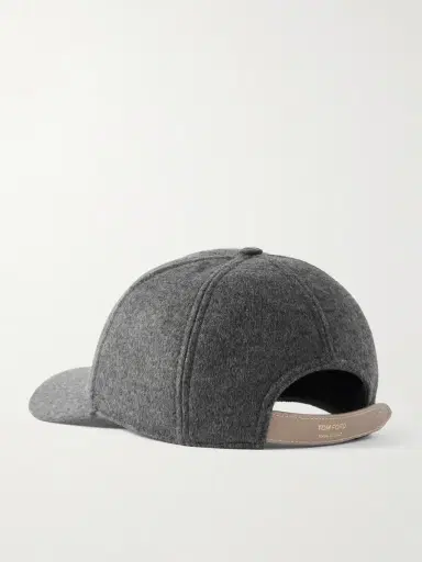 Tom Ford Leather-Trimmed Logo-Embroidered Cashmere Baseball Cap - Men | Thumbnail 3 Tom Ford Leather-Trimmed Logo-Embroidered Cashmere Baseball Cap - Men | Thumbnail 3