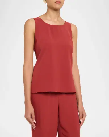 Misook Scoop-Neck Crepe De Chine Tank | Thumbnail 4 Misook Scoop-Neck Crepe De Chine Tank | Thumbnail 4