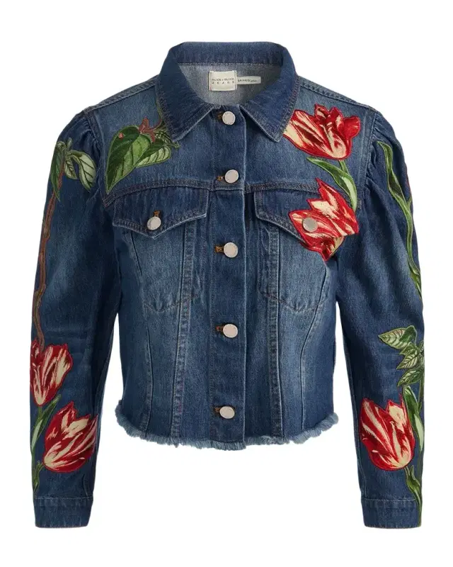 Elijah Floral Embroidered Denim Jacket Elijah Floral Embroidered Denim Jacket