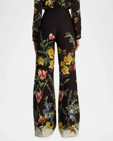 ALICE + OLIVIA Dylan Floral Wide-Leg Pants | Thumbnail 3 ALICE + OLIVIA Dylan Floral Wide-Leg Pants | Thumbnail 3