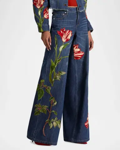 ALICE + OLIVIA Amazing Low-Rise Embroidered Jeans | Thumbnail 6 ALICE + OLIVIA Amazing Low-Rise Embroidered Jeans | Thumbnail 6