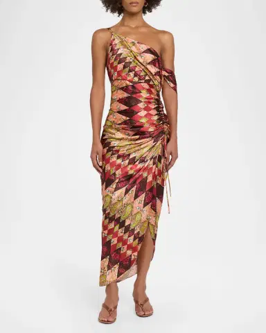 Cinq à Sept Elliana Draped Silk Midi Dress | Thumbnail 2 Cinq à Sept Elliana Draped Silk Midi Dress | Thumbnail 2