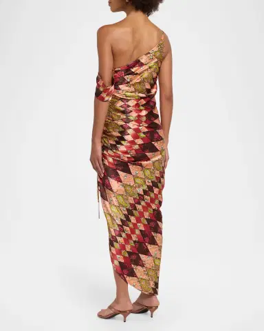 Cinq à Sept Elliana Draped Silk Midi Dress | Thumbnail 3 Cinq à Sept Elliana Draped Silk Midi Dress | Thumbnail 3