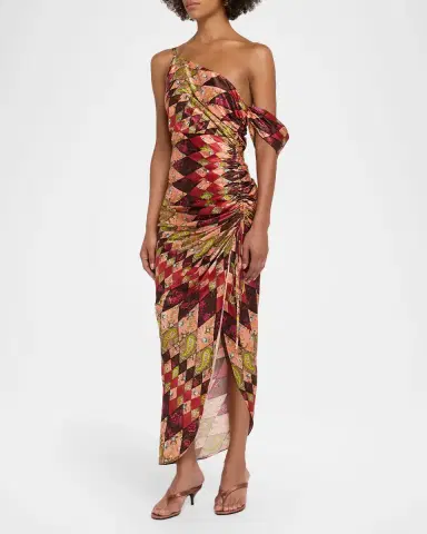 Cinq à Sept Elliana Draped Silk Midi Dress | Thumbnail 4 Cinq à Sept Elliana Draped Silk Midi Dress | Thumbnail 4