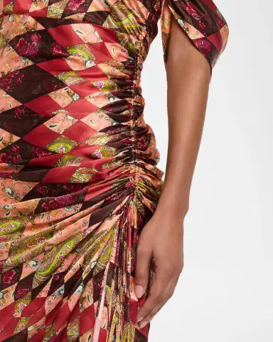 Cinq à Sept Elliana Draped Silk Midi Dress | Thumbnail 5 Cinq à Sept Elliana Draped Silk Midi Dress | Thumbnail 5