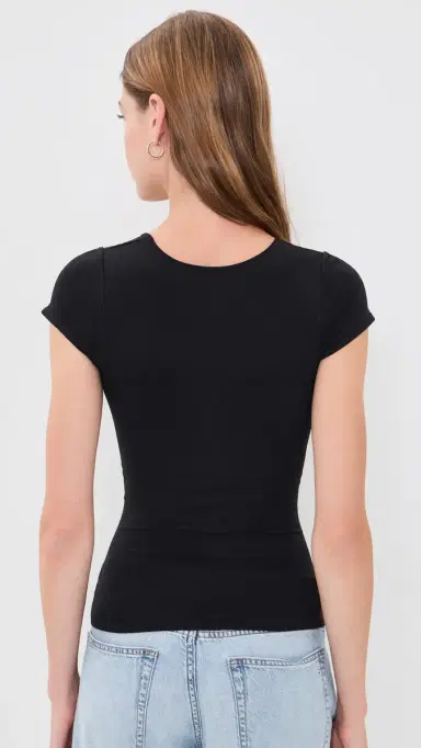 Free People Clean Lines Baby Tee Black | Thumbnail 3 Free People Clean Lines Baby Tee Black | Thumbnail 3