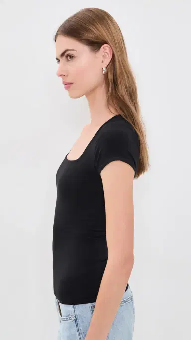 Free People Clean Lines Baby Tee Black | Thumbnail 4 Free People Clean Lines Baby Tee Black | Thumbnail 4