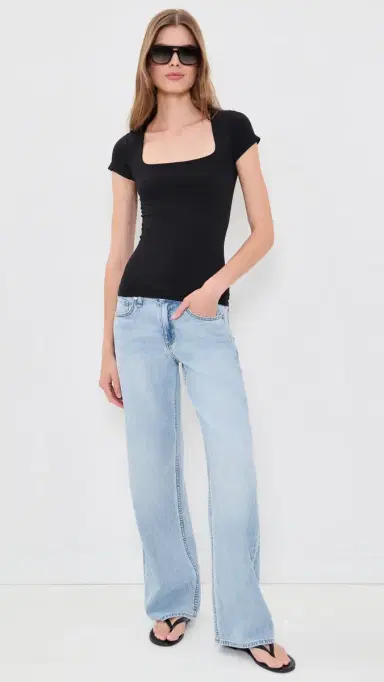 Free People Clean Lines Baby Tee Black | Thumbnail 5 Free People Clean Lines Baby Tee Black | Thumbnail 5