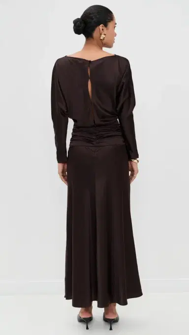 Staud Freda Silk Dress Earth | Thumbnail 3 Staud Freda Silk Dress Earth | Thumbnail 3