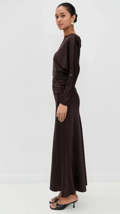 Staud Freda Silk Dress Earth | Thumbnail 4 Staud Freda Silk Dress Earth | Thumbnail 4