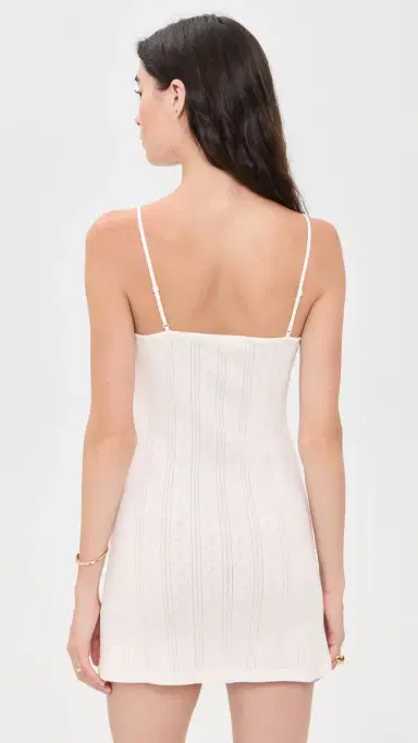 Good American The Pointelle Mini Dress White001 | Thumbnail 3 Good American The Pointelle Mini Dress White001 | Thumbnail 3