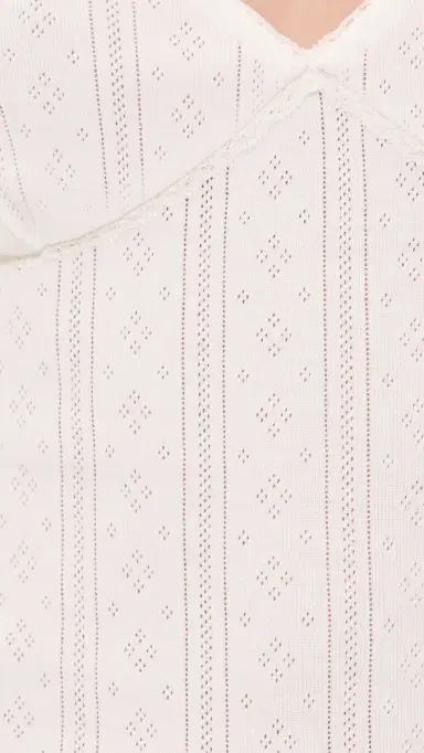 Good American The Pointelle Mini Dress White001 | Thumbnail 6 Good American The Pointelle Mini Dress White001 | Thumbnail 6