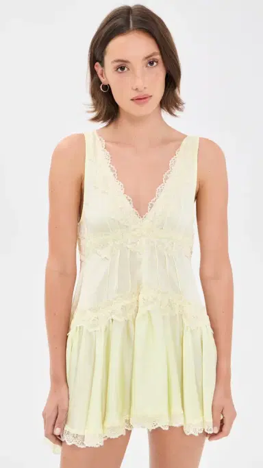 Free People In This Groove Mini Slip Dress Lemon Ice S | Thumbnail 2 Free People In This Groove Mini Slip Dress Lemon Ice S | Thumbnail 2
