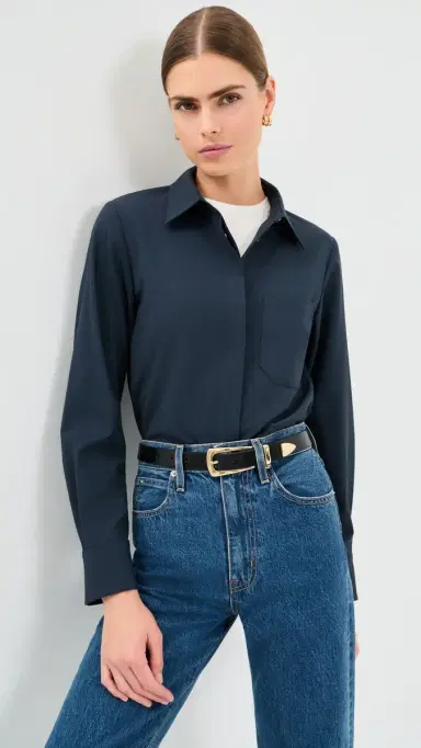 TWP Cowboy Update Button Down Shirt Blueberry | Thumbnail 2 TWP Cowboy Update Button Down Shirt Blueberry | Thumbnail 2