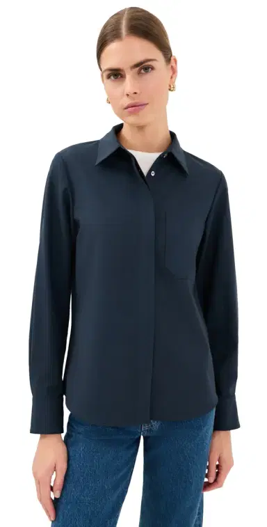 TWP Cowboy Update Button Down Shirt Blueberry | Thumbnail 1 TWP Cowboy Update Button Down Shirt Blueberry | Thumbnail 1