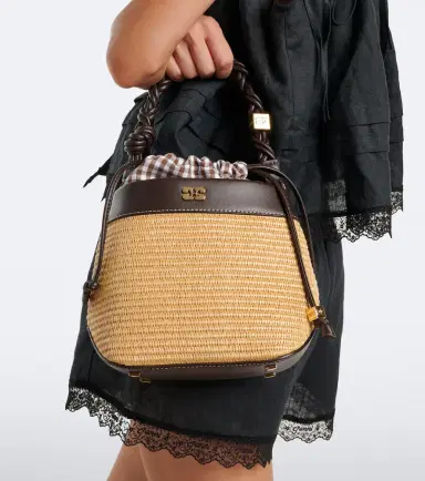 Ganni Bou Small raffia-effect bucket bag | Thumbnail 6 Ganni Bou Small raffia-effect bucket bag | Thumbnail 6