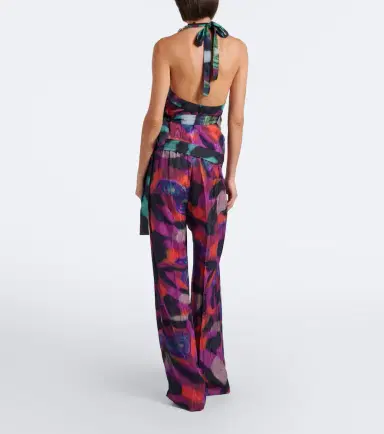 Dries Van Noten Printed moiré wide-leg pants | Thumbnail 4 Dries Van Noten Printed moiré wide-leg pants | Thumbnail 4