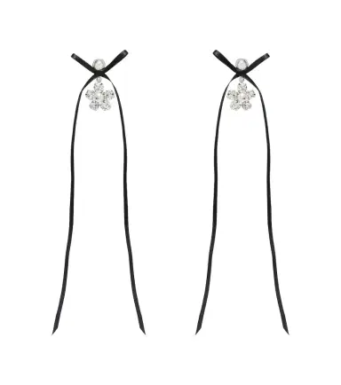 Simone Rocha Bow-detail crystal-embellished drop earrings | Thumbnail 1 Simone Rocha Bow-detail crystal-embellished drop earrings | Thumbnail 1