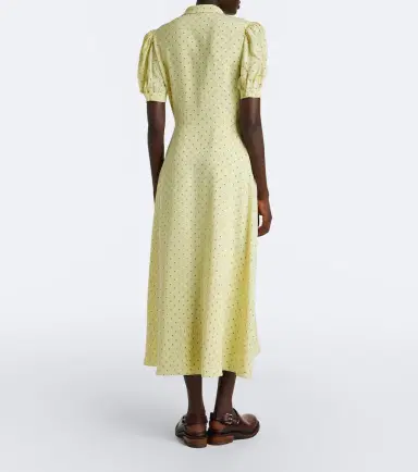 Miu Miu Polka-dot tie-neck silk midi dress | Thumbnail 5 Miu Miu Polka-dot tie-neck silk midi dress | Thumbnail 5